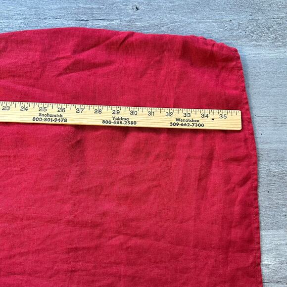 Garnet Hill Linen Embroidered Pocket Detail Dress Red Size 8 - Picture 14 of 14